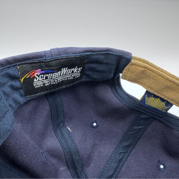 Budweiser Clydesdales Navy and Tan Horse Cap Vintage 90s Trucker Hat Beer - Picture 8 of 11